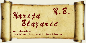 Marija Blažarić vizit kartica